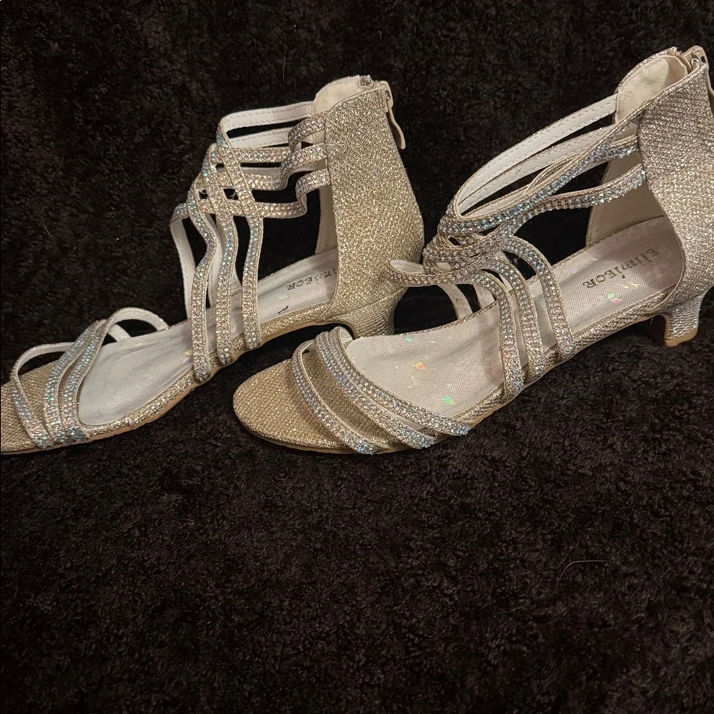 Ellimore Little Girls Sandal High Heel Shoes Open Toe Pump Size 4 (36 EUROPEAN)